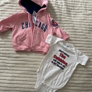 Chicago cubs Baby girl hoodie and top